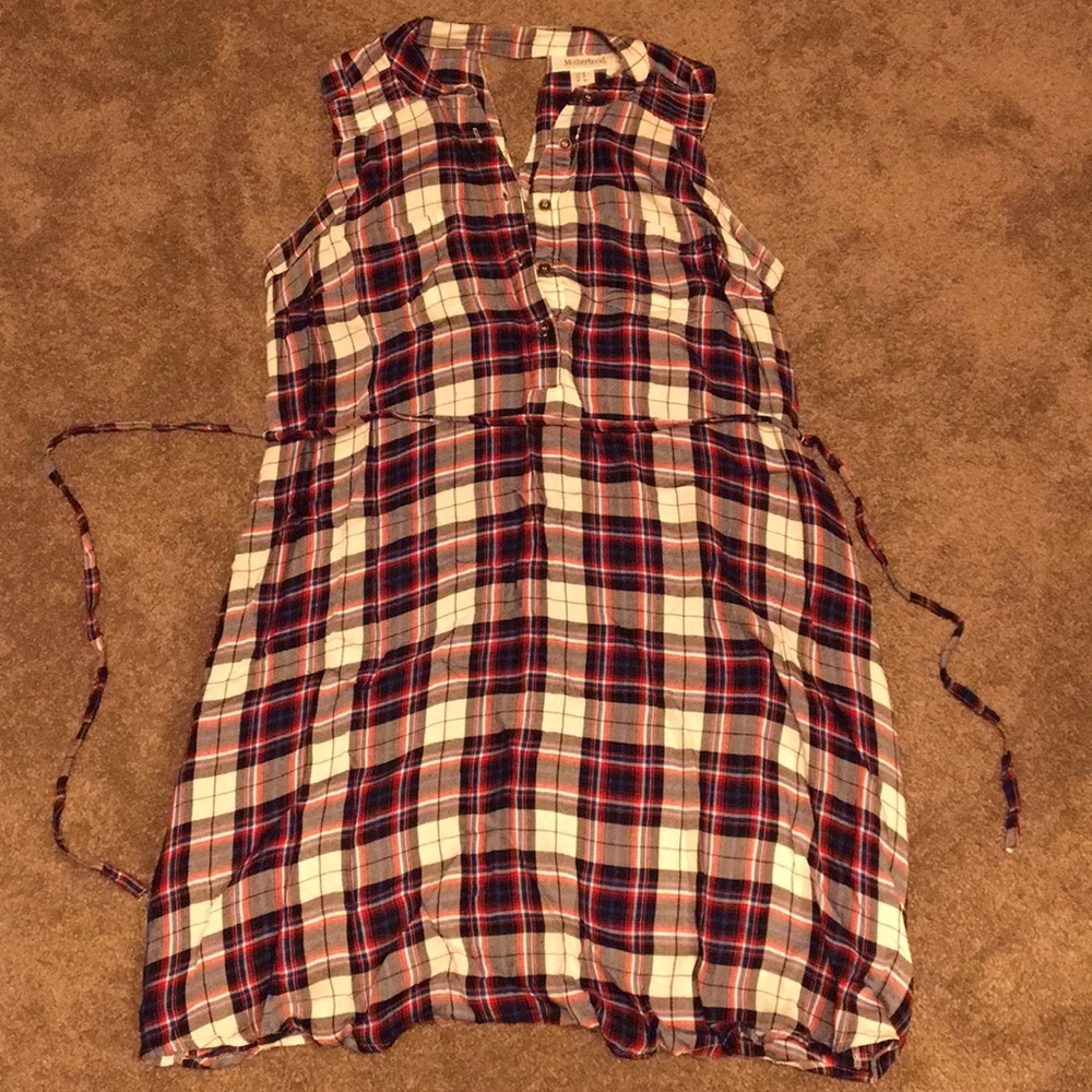 Plaid maternity dress